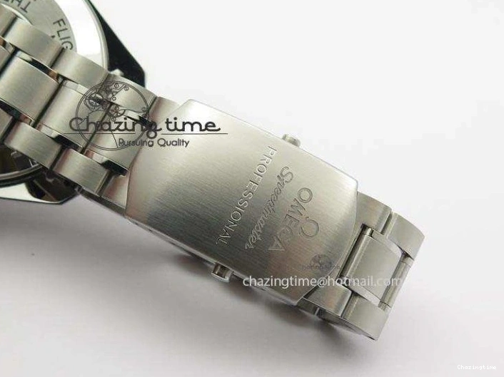 0524 Effortless Speedmaster Apollo 11 On SS Bracelet Manual Winding Chrono Movement 8225